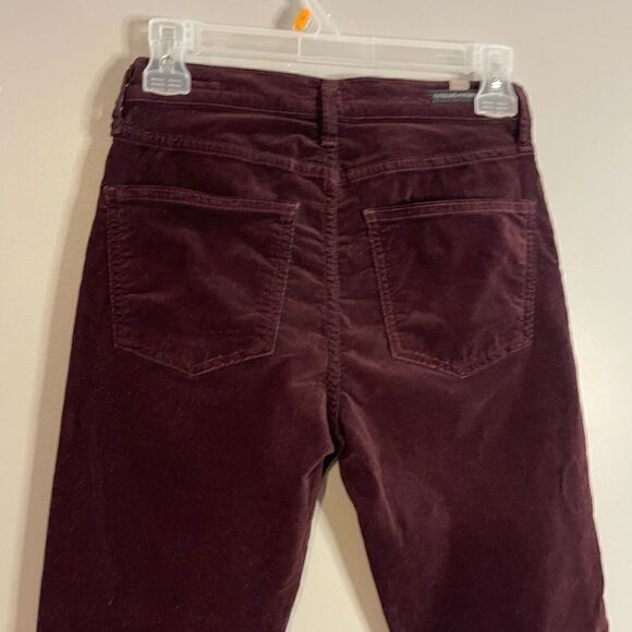 Citizens of Humanity The Rocket High Rise Skinny Burgundy Velvet | SZ 25 - Picture 5 of 13